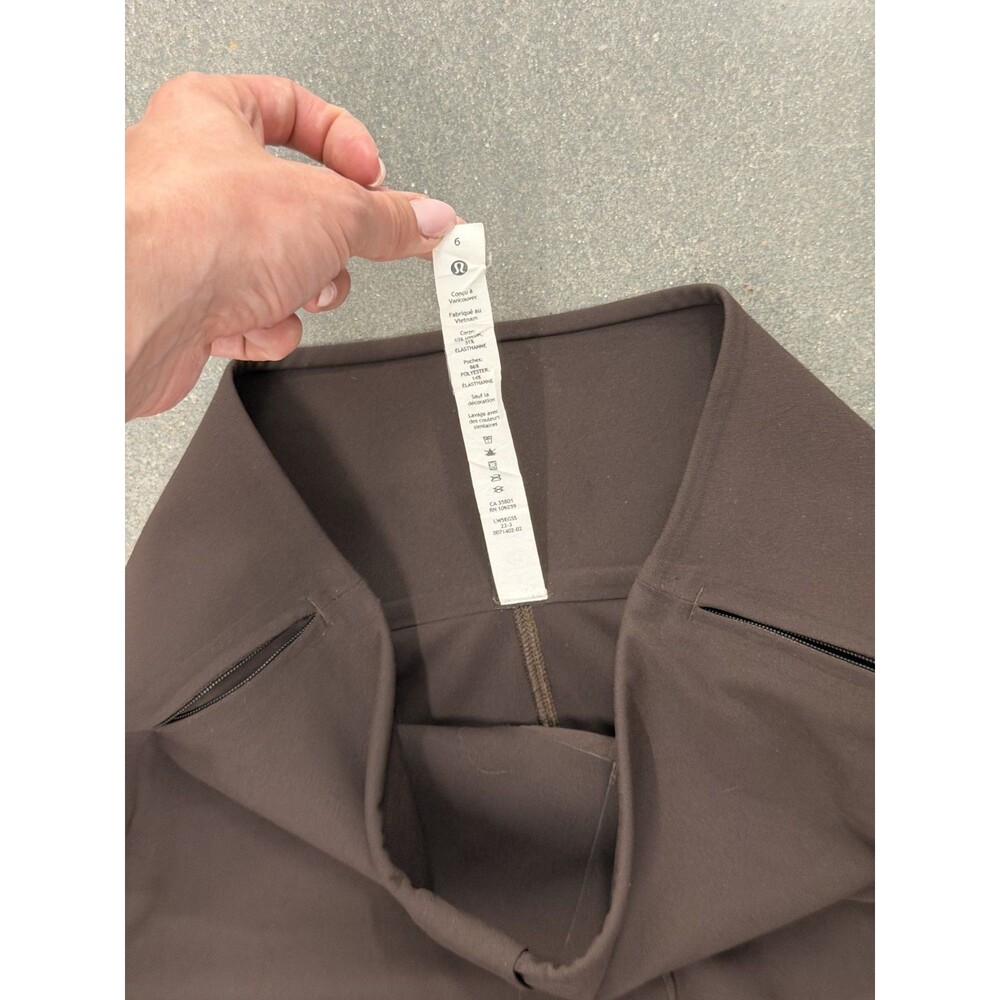 Lululemon SmoothFit Pull-On High-Rise Pants Espresso Brown Womens Size 6 LW5EGSS - Picture 8 of 16